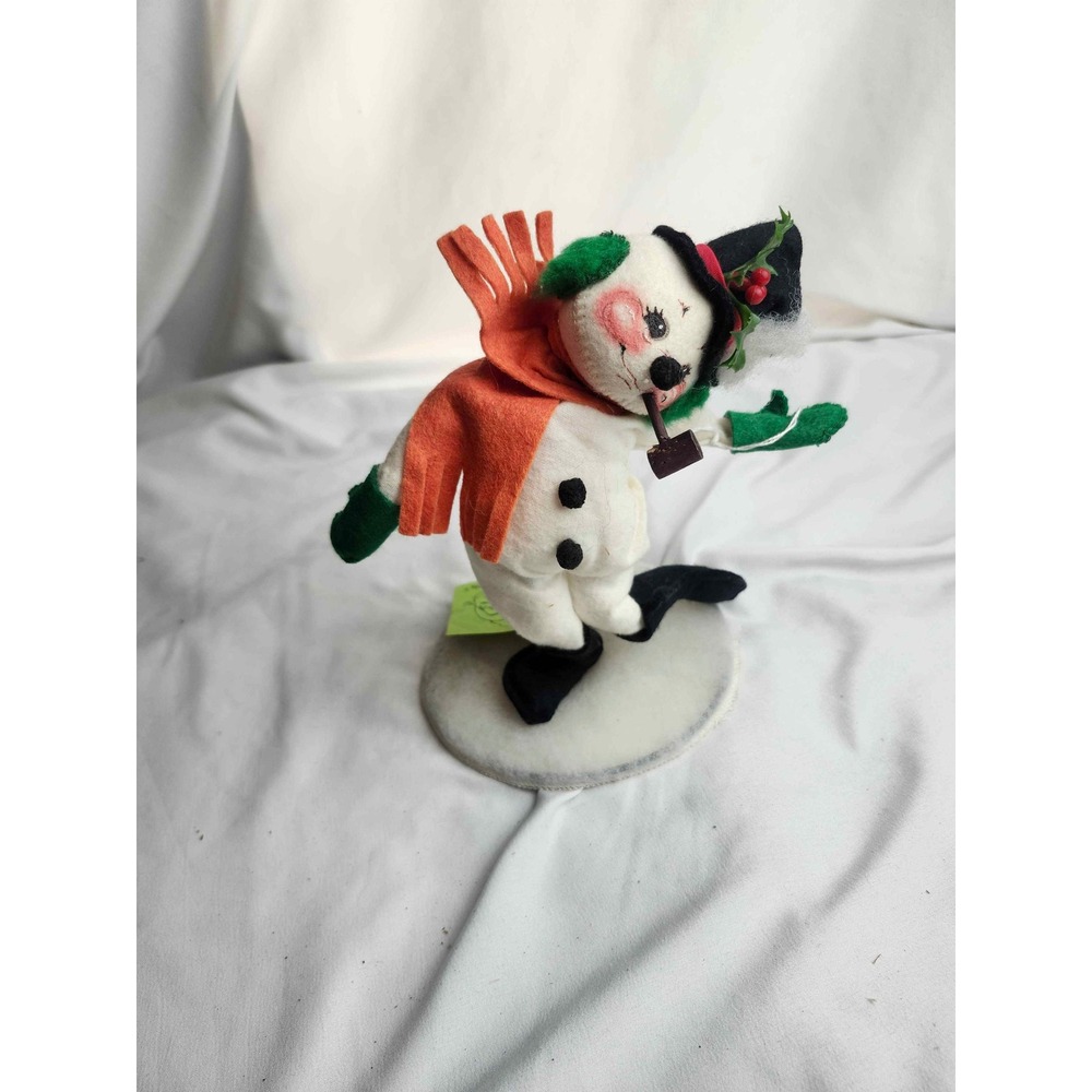 Annalee Mobilitee Snowman Doll Vintage Christmas Felt Figure with Pipe 7505